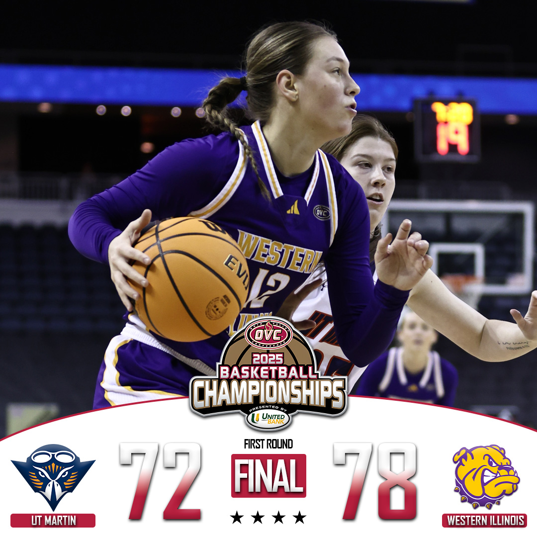 Ohio Valley Conference (@ovcsports) on Twitter photo Final Score: <a href="/WIUWBB/">Western Illinois Women's Basketball</a> 77, <a href="/UTMartinWBB/">UT Martin Womenโs Basketball</a> 70
The Leathernecks advance to Thursday's Quarterfinal Game versus Eastern Illinois. Tipoff is set for 3:00 p.m. CT (ESPN+).
<a href="/united_fidelity/">United Fidelity Bank</a> | #OVCTourney | #OVCit ๐ Final Score: <a href="/WIUWBB/">Western Illinois Women's Basketball</a> 77, <a href="/UTMartinWBB/">UT Martin Womenโs Basketball</a> 70
The Leathernecks advance to Thursday's Quarterfinal Game versus Eastern Illinois. Tipoff is set for 3:00 p.m. CT (ESPN+).
<a href="/united_fidelity/">United Fidelity Bank</a> | #OVCTourney | #OVCit ๐