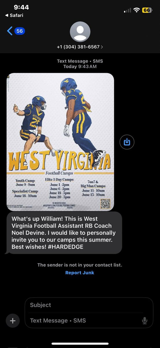 Big thanks <a href="/WVUfootball/">West Virginia Football</a> I will definitely be there