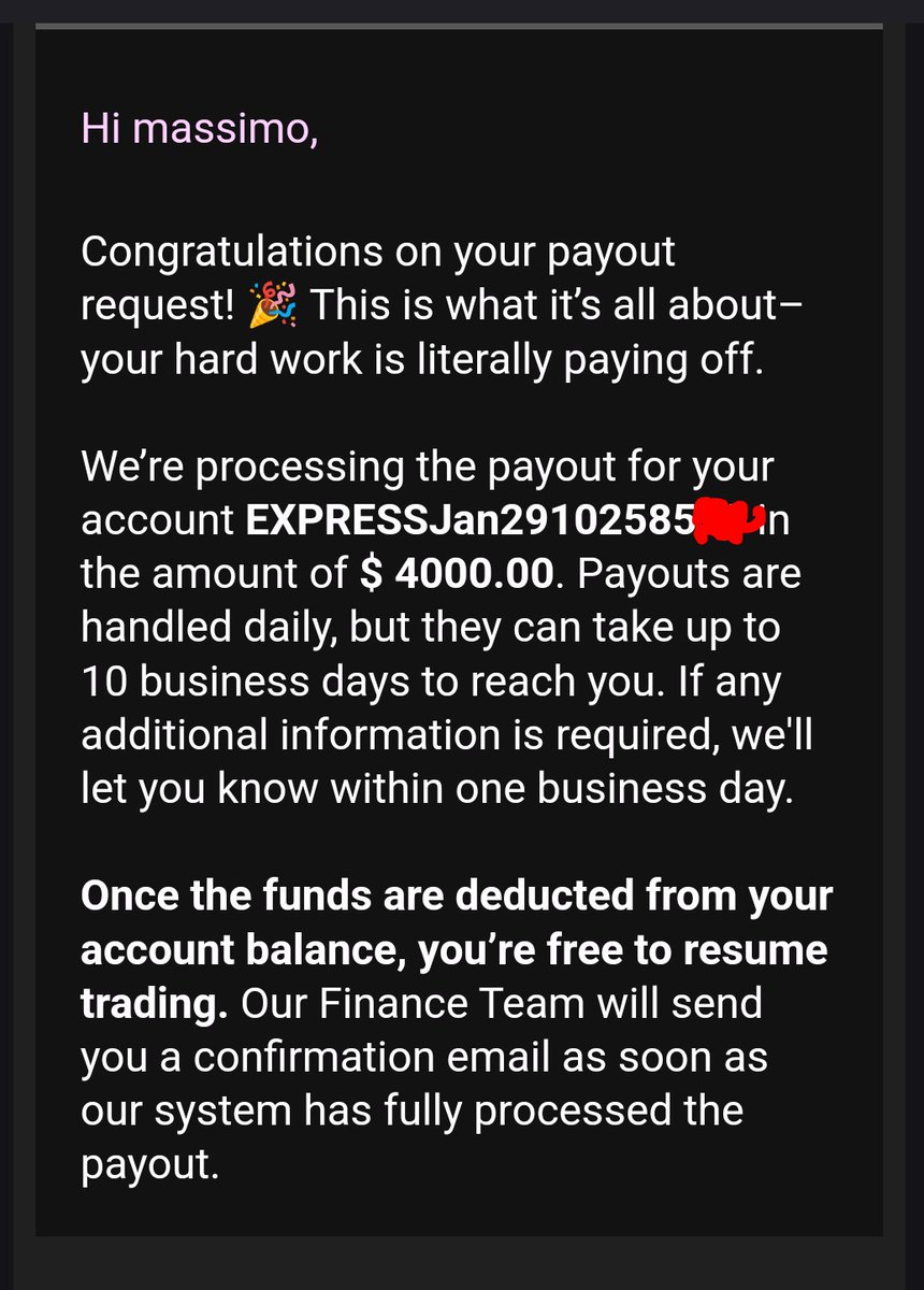 MaxDean0618's tweet image. I requested an $8,000 payout from Topstep. I&apos;m waiting for the funds to be deducted from my XFA so I can keep trading. Hopefully, I&apos;ll be back in action tomorrow — the winning streak continues, now at 25 days in a row!
@Topstep @TopstepTV