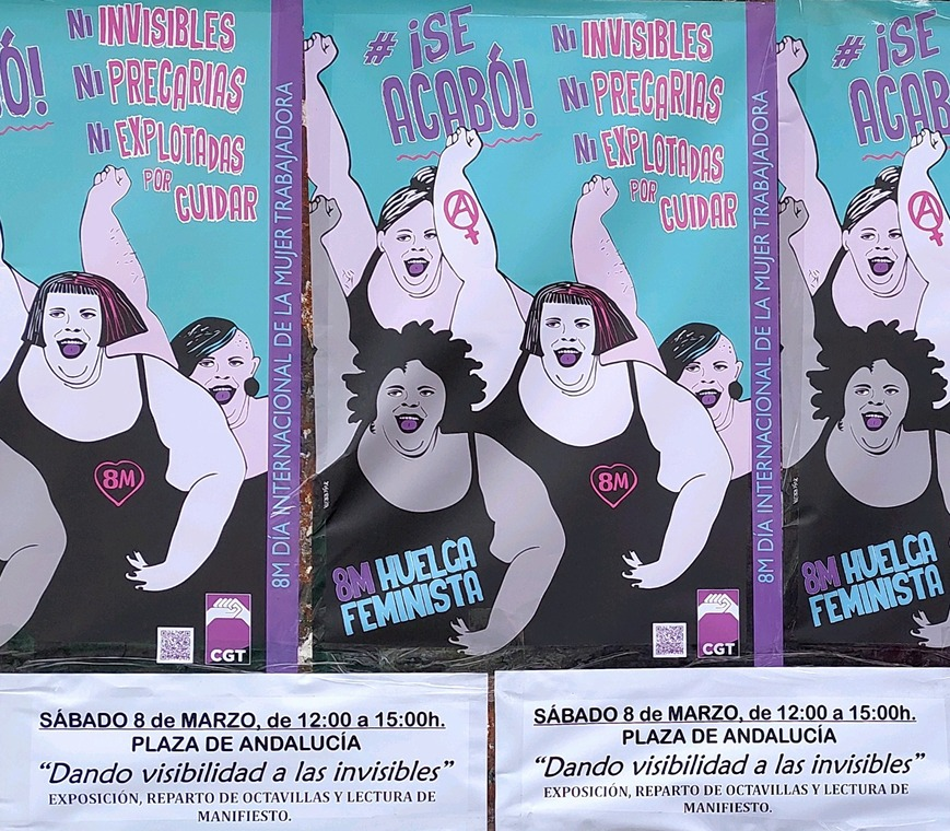 SovUbeda's tweet photo. Buenas noches, 
Día 8, sábado de  12 a 13h,  presentaremos la  exposición " Dando visibilidad a las invisibles" en la plaza de Andalucía de Úbeda. 
A partir de las 13h, información sobre el 8 M y lectura de manifiesto. #8M día internacional de la mujer trabajadora. #CGT #libertad https://t.co/jMYETAhkkt