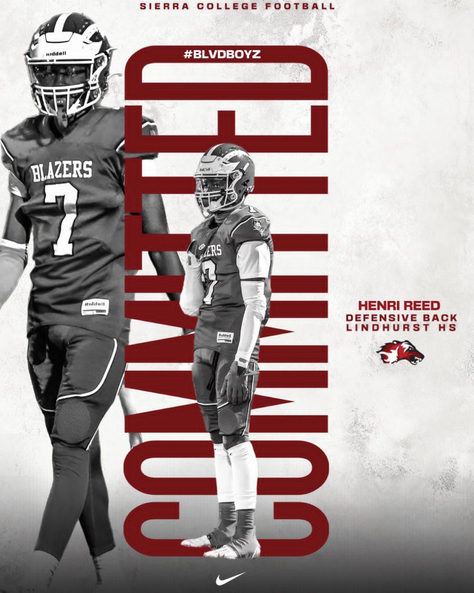 Congratulations to Henri "Lukkie" Reed. Committed to playing at the next level. Sierra is getting a good one, take care of him for us, we're gonna miss him. Go make the Blazers proud 👏 #goblazers #wenotme #earnednotgiven