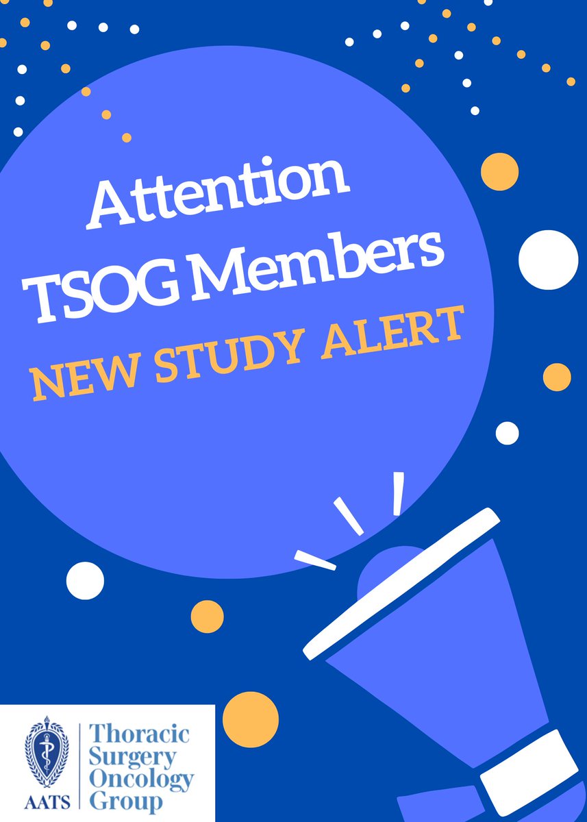 Thoracic Surgery Oncology Group (TSOG) (@tsog_clintrials) on Twitter photo Reminder: A new TSOG-supported trial, TROPION-Lung12, is now available to be opened for accrual. If your site is interested in participating in the protocol, please email Kelly Travis at kelly.travis@astrazeneca.com or Maria Singh at singhm1@mskcc.org. Reminder: A new TSOG-supported trial, TROPION-Lung12, is now available to be opened for accrual. If your site is interested in participating in the protocol, please email Kelly Travis at kelly.travis@astrazeneca.com or Maria Singh at singhm1@mskcc.org.
