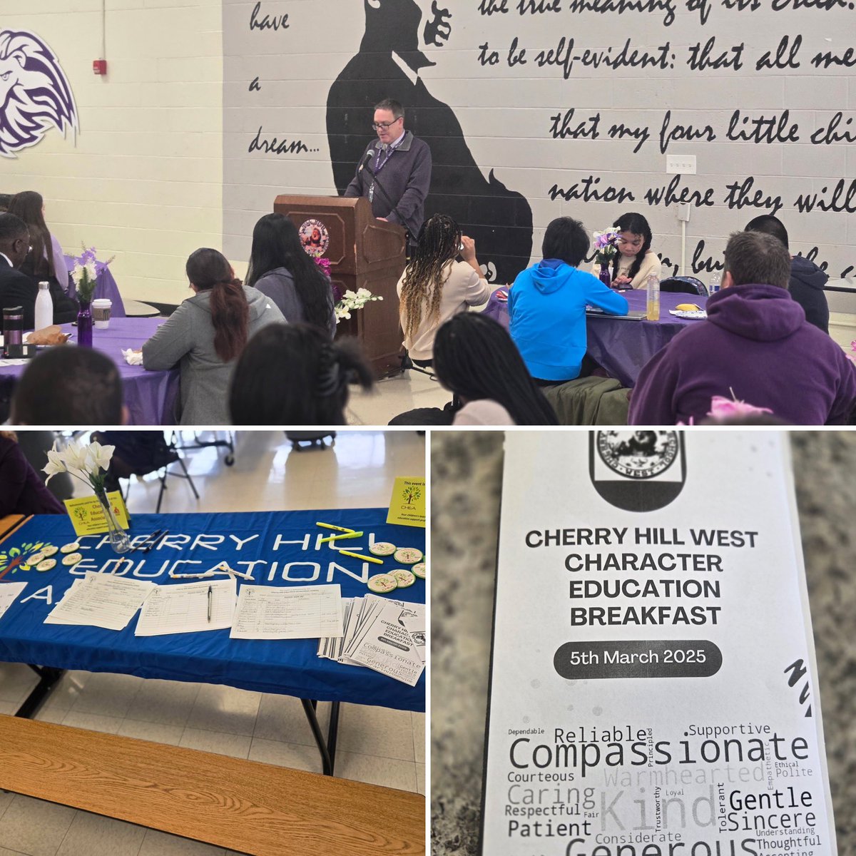 Cherry Hill HS West Character Education Breakfast sponsored by CHEA. Congrats to all who were celebrated!