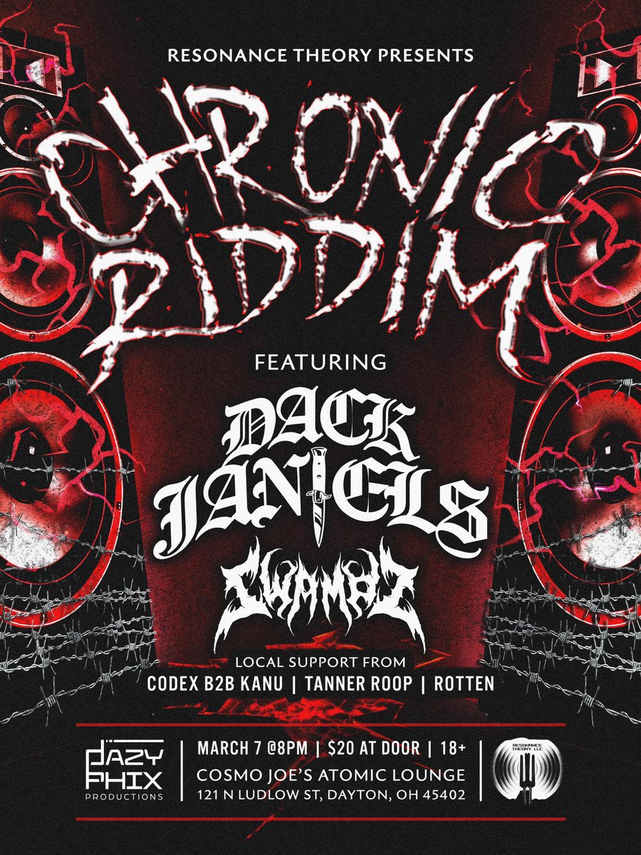 Dayton Ohio w/ <a href="/swampzofficial/">SWAMPZ</a> this Friday 🔪 

Bout to drop felonious dubplates that will make you wanna rob a pharmacy