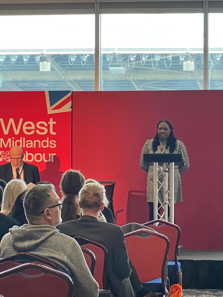 Keshia, our CLP Secretary, giving a speech at the West Midlands Labour conference on Saturday. 🌹 Our motion passed!