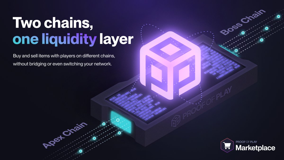 Proof of Play (@proofofplay) on Twitter photo Our marketplace has just been upgraded.
Whether <a href="/PirateNation/">Pirate Nation</a> players are on Apex or Boss chains, they can now transact with one another without needing to to bridge or switch networks.
Two chains, one liquidity layer 🤝 Our marketplace has just been upgraded.
Whether <a href="/PirateNation/">Pirate Nation</a> players are on Apex or Boss chains, they can now transact with one another without needing to to bridge or switch networks.
Two chains, one liquidity layer 🤝