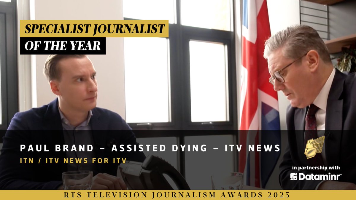 The Specialist Journalist of the Year is <a href="/PaulBrandITV/">Paul Brand</a> #RTSAwards