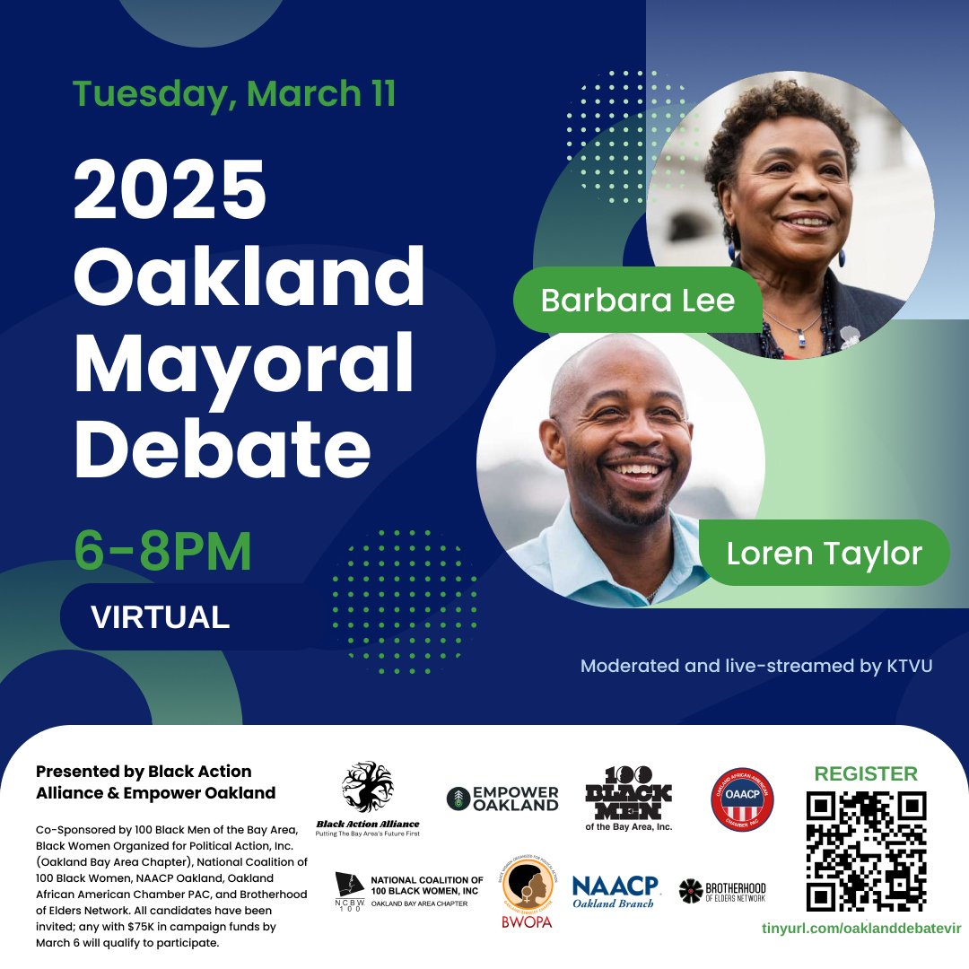 Mar 11 | #Oakland Mayoral Debate (6P) #barbaralee #lorentaylor #politics conta.cc/3QQ76Xy