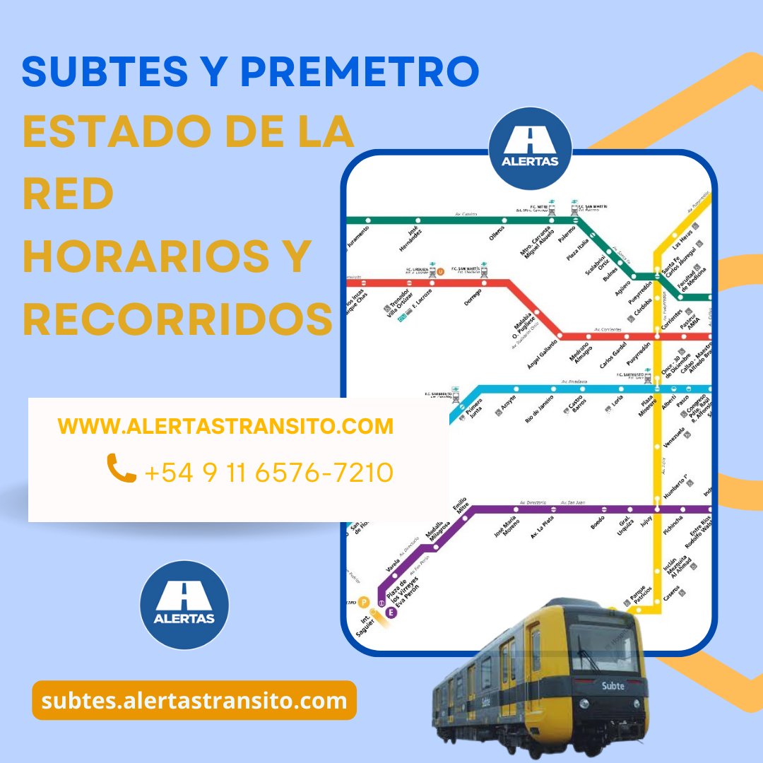 AlertasTransito's tweet image. #SUBTES
Sabias que podes chequear el estado de la red de subtes, las 24hs acá
A 🚇 B 🚇 C 🚇 
D 🚇 E 🚇 H 🚇
Premetro 
🔗 subtes.alertastransito.com 

#AlertasTransito #Subtes
