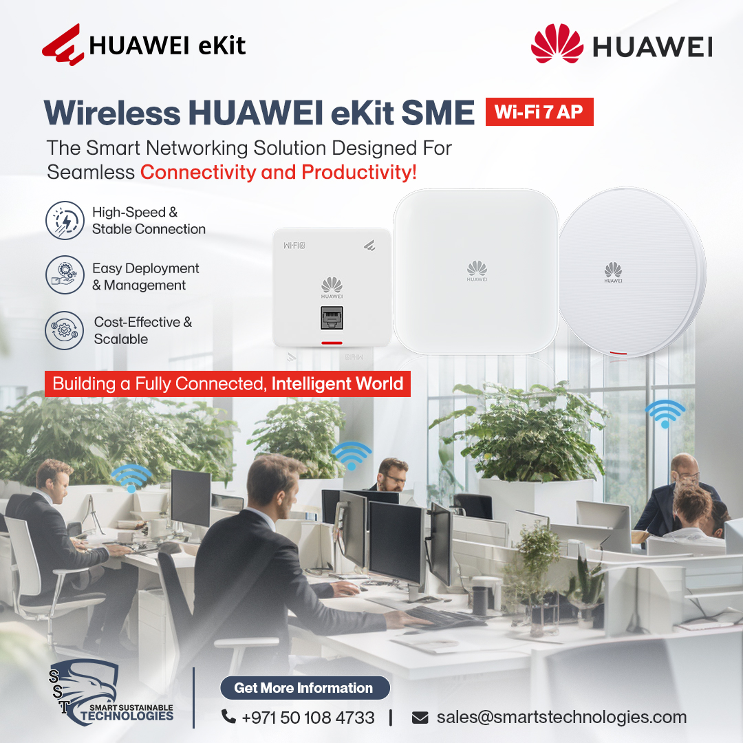 SmartSTechs's tweet image. Boost Your Business Connectivity!

The Wireless HUAWEI eKit SME is here to keep your business running smoothly with high-speed, reliable connections and easy management. 🚀 Say goodbye to network issues and hello to productivity! 🌐

#WirelessConnectivity #SmartTechnologies