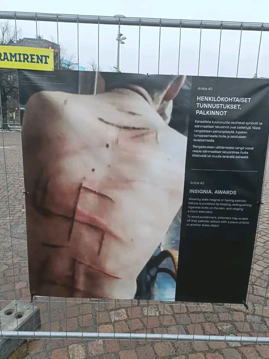 Irina61032137's tweet photo. Це наш український полонений, повернутий з полону росії. 
Це його фото на площі у Гельсінкі.
#Україна https://t.co/GBtH84SS6A
