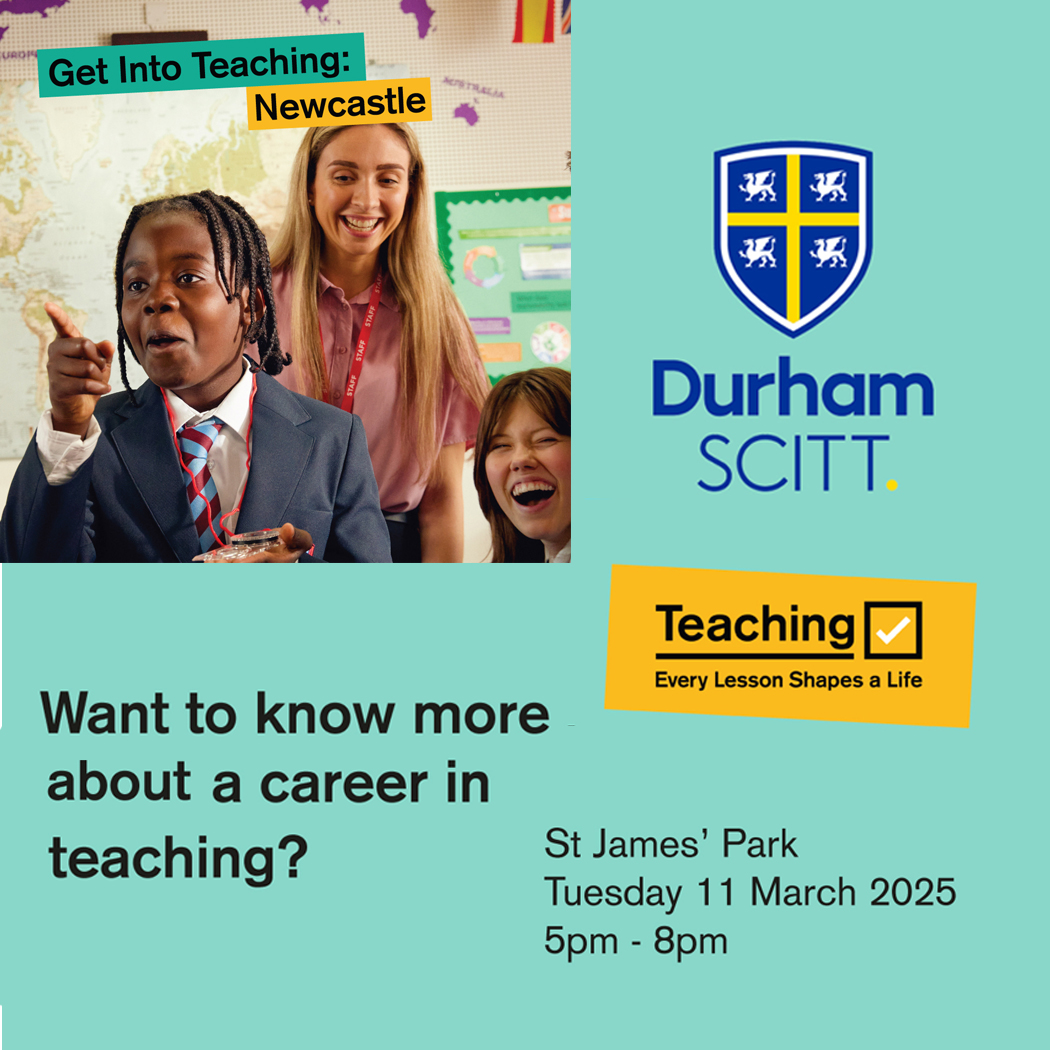 Durham SCITT (@durhamscitt) on Twitter photo Thinking of teaching? Join us at the Newcastle Get Into Teaching event next Tuesday. Find out more about the course we offer and how we can support you on your journey to Qualified Teacher Status.
durhamscitt.co.uk
info@durhamscitt.co.uk Thinking of teaching? Join us at the Newcastle Get Into Teaching event next Tuesday. Find out more about the course we offer and how we can support you on your journey to Qualified Teacher Status.
durhamscitt.co.uk
info@durhamscitt.co.uk