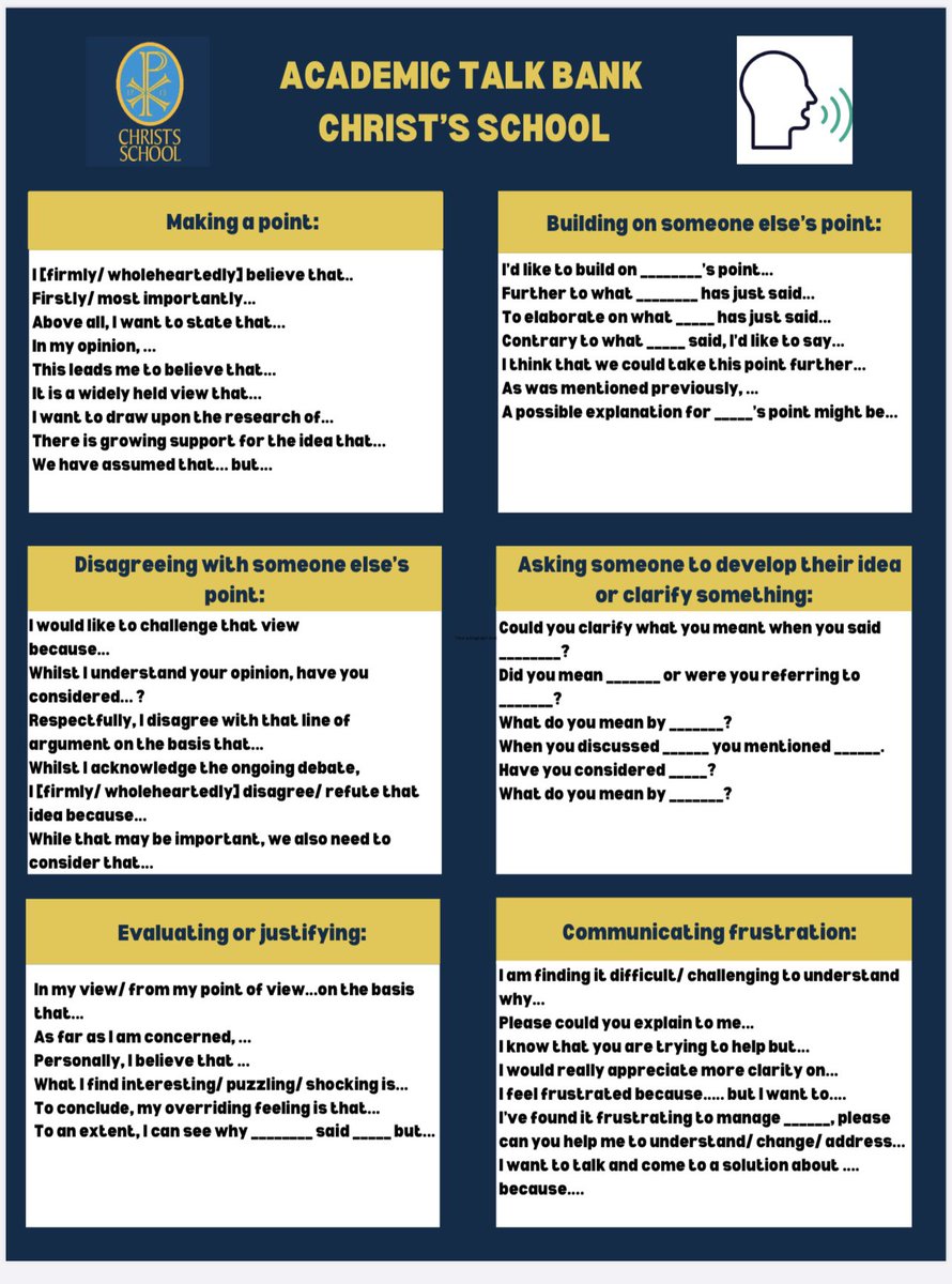 We are looking at the way that we teach and model talk in our school 🗣️🔎 A simple step such as displaying a poster like this in every classroom is a starting point! ✔️ #oracy #TeamOracy #literacy