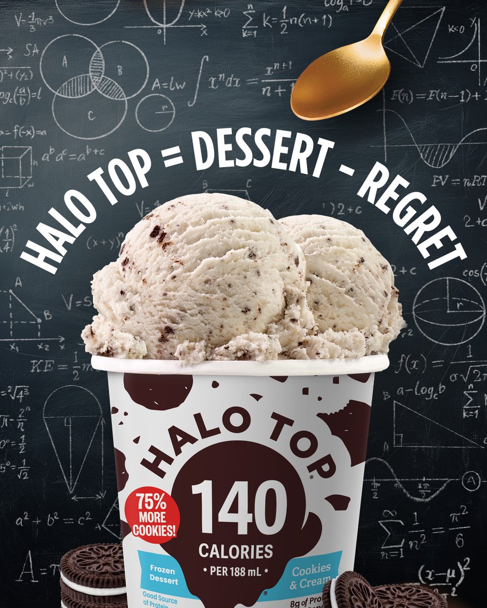 Dessert math: 
Halo Top Chocolate Chip Cookie Dough: 140 calories
Competitor Chocolate Chip Cookie Dough Ice Cream: 250 calories
The difference? A smarter scoop and a happy sweet tooth.  

#HaloTopFits #HaloTopCa  #HaloTopCanada #IceCream #ProteinSnack #LowSugar #MadeInCanada