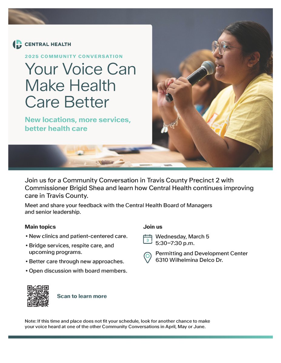 Brigid Shea (@commishshea) on Twitter photo Join me this evening at 5:30pm for <a href="/CentralHealthTX/">Central Health</a>'s Community Conversation where you can learn about services, programs, and approaches to care. Join me this evening at 5:30pm for <a href="/CentralHealthTX/">Central Health</a>'s Community Conversation where you can learn about services, programs, and approaches to care.