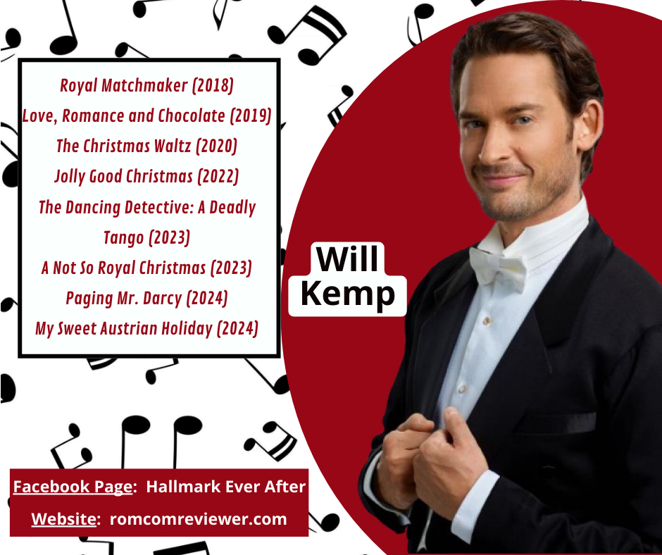 RomComReview1's tweet photo. Tonight's Hallmark celebrity filmography features #WillKemp.  He's so entertaining!  My favorites of his are #LoveRomanceAndChocolate, #thechristmaswalt z, and #TheDancingDetective.  What are your faves?

#HunksOfHallmark #HallmarkStars #HallmarkChannel #HallmarkMystery https://t.co/0krB9FByGg