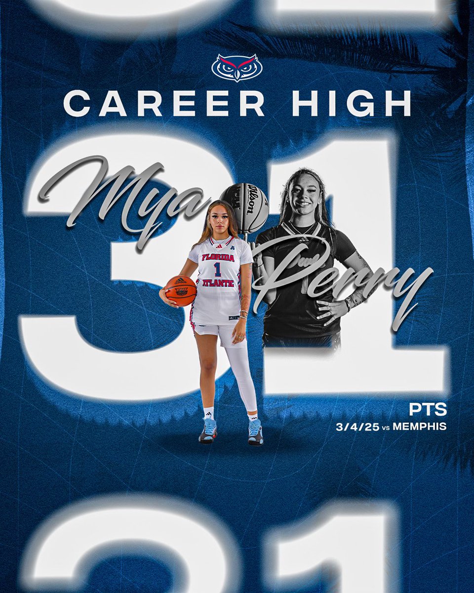 1️⃣ went off last night 🔥

<a href="/mya_1perry/">Mya Perry</a>’s 31 points was sixth-most in the AAC this season

▪️ Career-high 31 points
▪️ 58 FG%
▪️ 88 FT%
▪️ 3 REB

#WIP🏝️