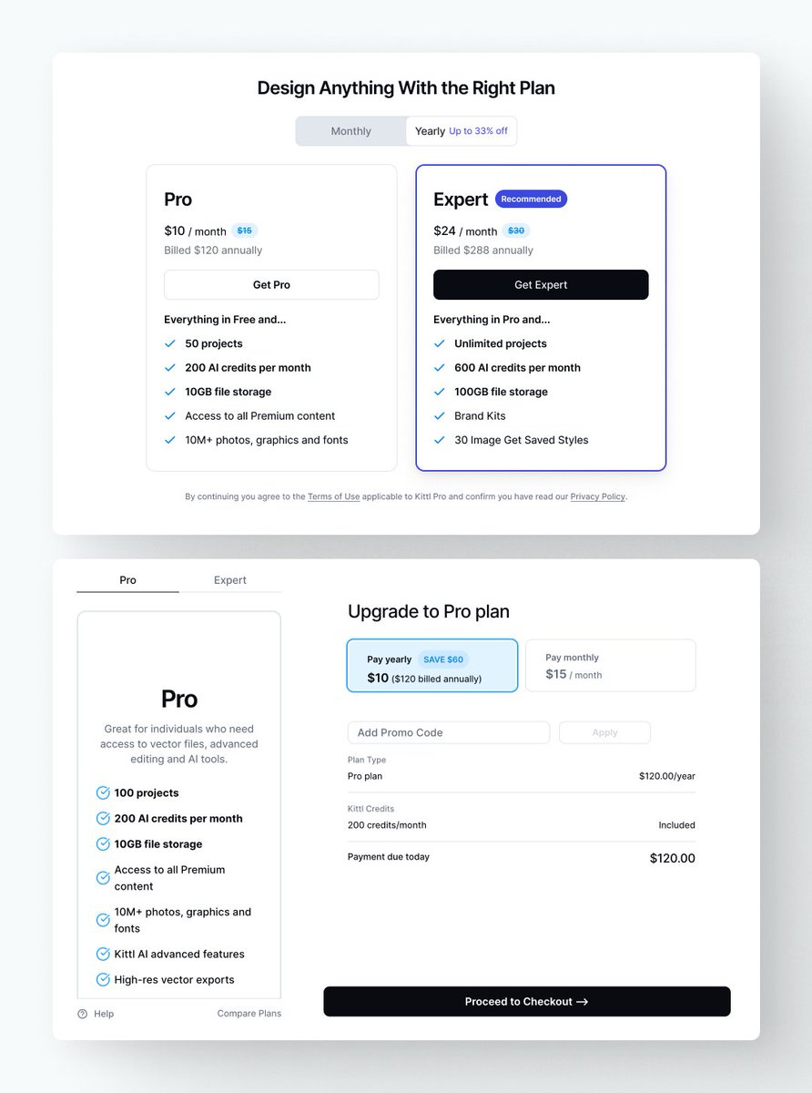 The top UI converts 2.5x more people to Expert but reduces total subs by 11%. 🤔 Why?

Could be:
1️⃣ Higher price anchoring pushies users away
2️⃣ More friction in the decision-making process
3️⃣ The USP is not clear enough for Pro

What else might be at play?