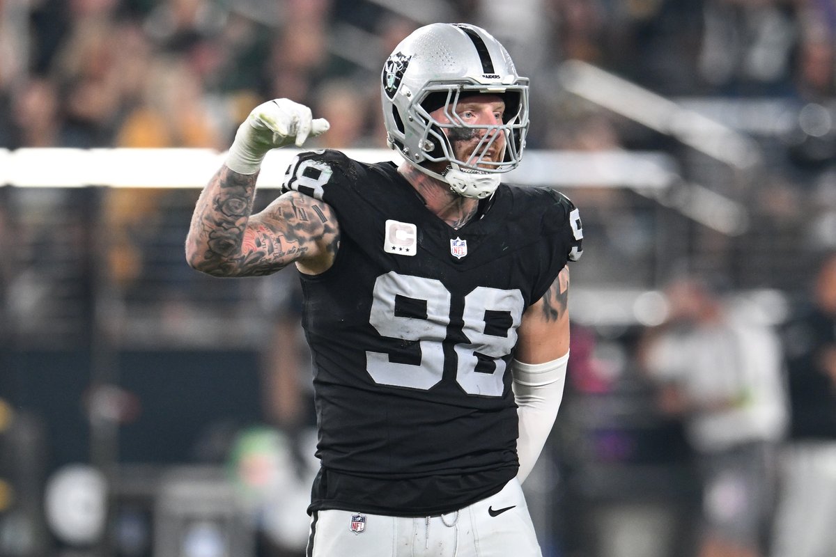 brgridiron's tweet photo. Maxx Crosby and the Raiders have agreed to a three-year, $106.5M extension that includes $91.5M guaranteed, per @AdamSchefter 

Highest paid non-QB in NFL History for the 4x Pro Bowler 🏴‍☠️ https://t.co/qEXQ5HxSSc