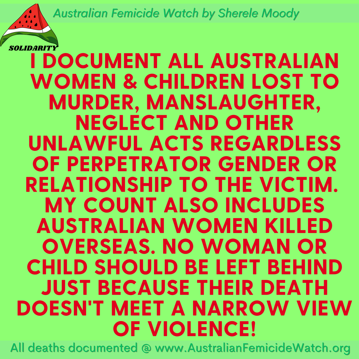 ❤️SHE MATTERS: IRENE HERZEL! ❤️

Media are running more stories about Donald Trump and Elon Musk than they are about Irene Herzel.
Irene is the 13th Australian woman killed this year and the 114th woman killed since January 1, 2024.
Irene was found on Tuesday at her home in