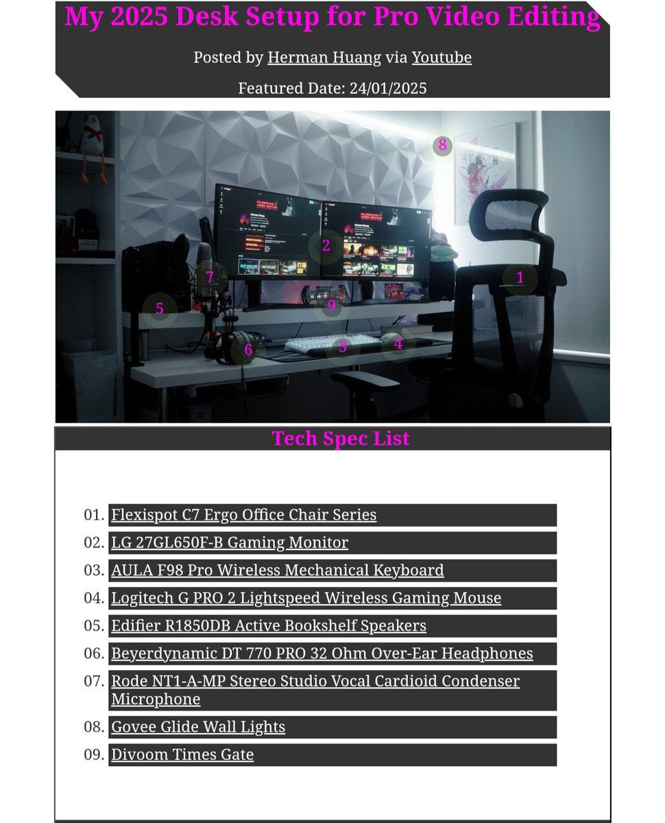 CyberTechWare's tweet image. Maximize your workspace and check out our tech-savvy desk setup feed! 🚀🌟 Discover the perfect combination of form and function at CyberTechWare.com. #TechDesk #Cyber #DeskSetup #LG #FlexiSpot #Logitech #Edifier #Rode #Beyerdynamic #Govee #Divoom #Gadgets #TechSpecs