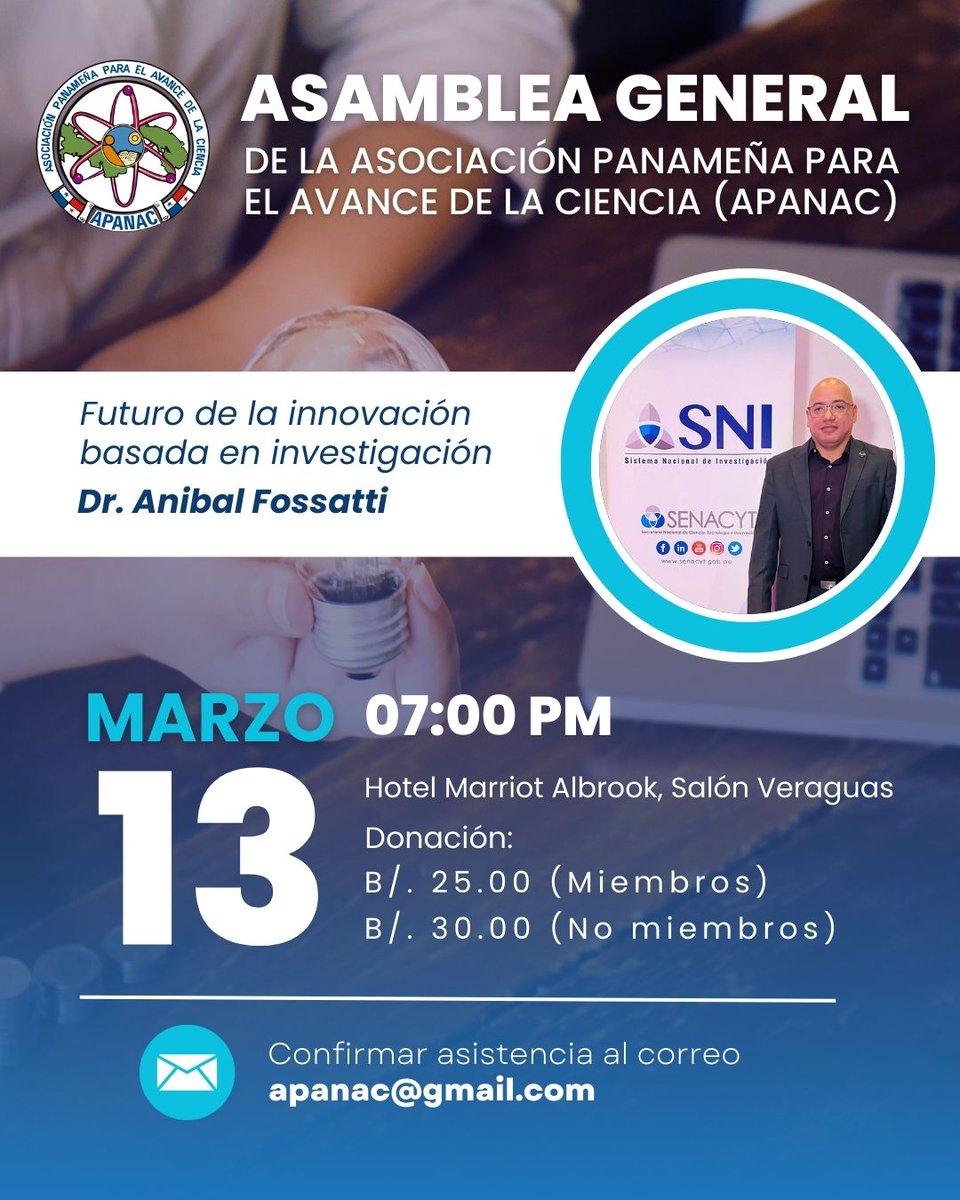 (APANAC) llevará a cabo su Asamblea General y RedAgro les invita a compartir esta actividad donde habrá un ambiente de gran entusiasmo y compromiso con el avance científico y tecnológico en País. . Con la  participación del Dr. Aníbal Fossatti, presidente de la Redagro