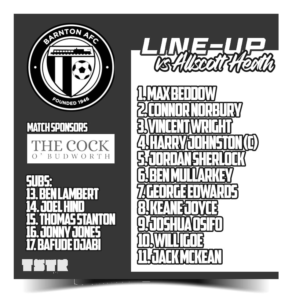 barntonfc's tweet photo. Tonight’s line up
Kick Off is at 7:45pm
#cheshirejuve #barntonfc https://t.co/M8xcSOKAYe