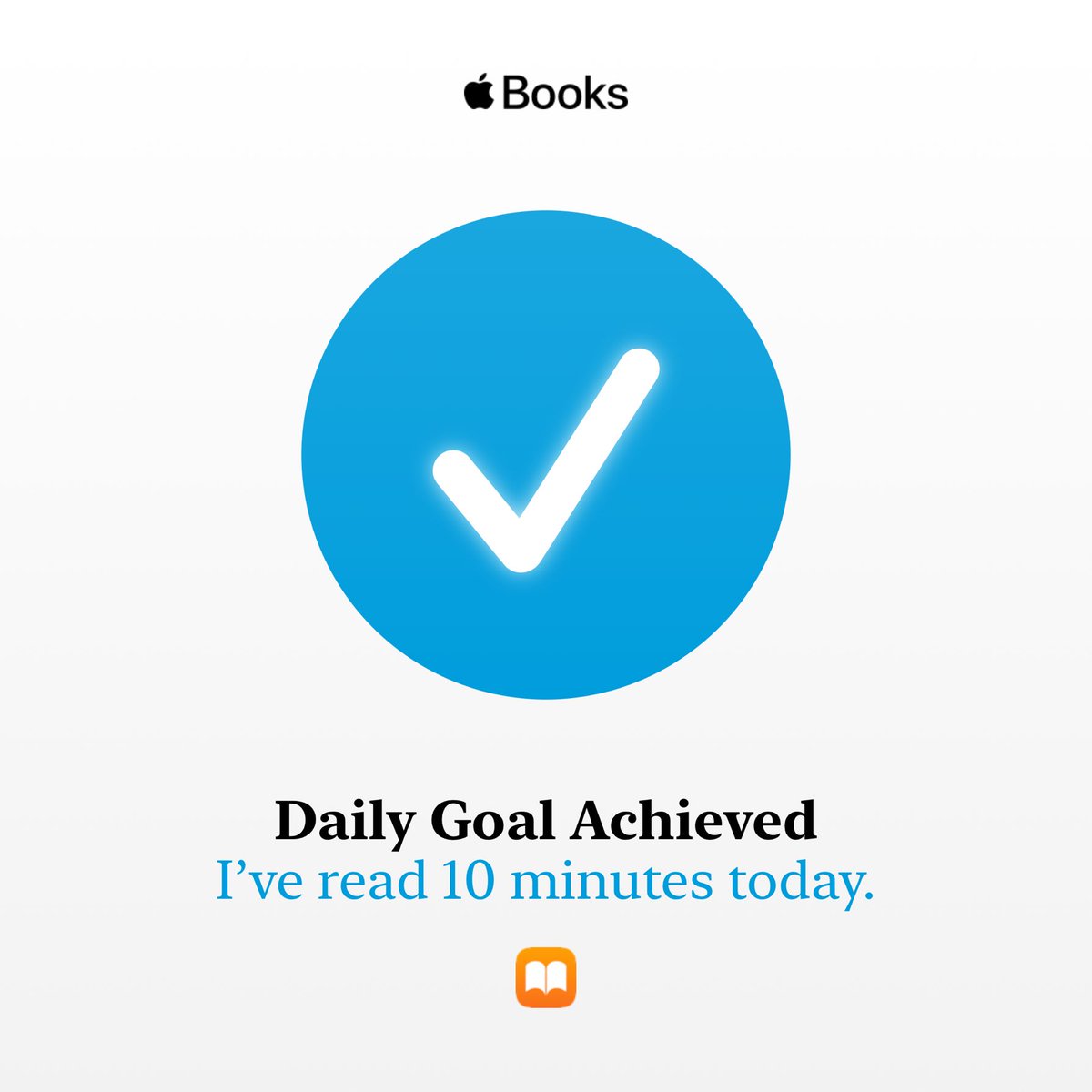 I’ve reached my daily reading goal! Set your own #ReadingGoals on <a href="/AppleBooks/">Apple Books</a>. apple.co/ReadingGoals. This is something I’ve been trying to do this year as a goal, is to read more.