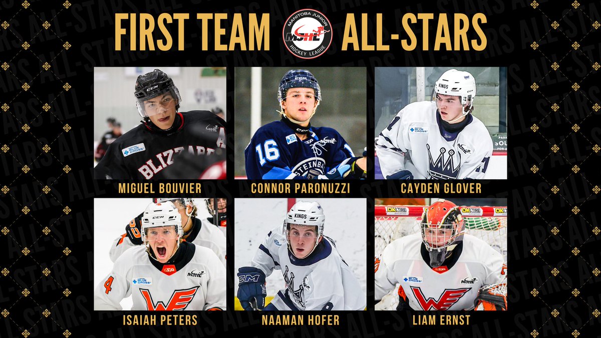 #MJHLNews | Meet your 2024-25 MJHL First Team All-Stars 👋🏼 🌟 

#MJHLHockey 📸 <a href="/darryl_gershman/">Darryl Gershman</a> <a href="/Swatter37/">Ryan Sawatzky</a> <a href="/Pederson_Photo/">Todd Pederson</a>