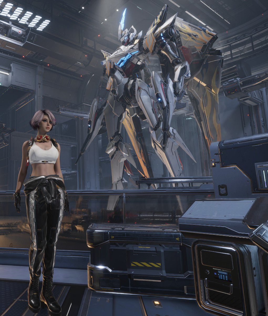 Ishixia's tweet photo. Just a lady and her robit.  💋💕

#MechaBREAK 
#MechaBREAKOBT 
#MechaBREAKGlobalStorm https://t.co/hPf2AN7kAH