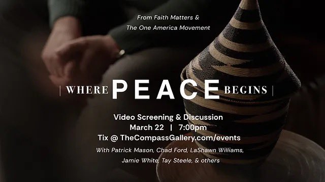 Chad Ford (@chadmichaelford) on Twitter photo Join us for a viewing and discussion of a new Faith Matters video series, "Where Peace Begins", with producers <a href="/patrickqmason/">Patrick Mason</a> and Chad Ford, director Tay Steele, and other featured guests. March 22nd at 7 pm in Provo. Get tickets here: thecompassgallery.com/event-details/… Join us for a viewing and discussion of a new Faith Matters video series, "Where Peace Begins", with producers <a href="/patrickqmason/">Patrick Mason</a> and Chad Ford, director Tay Steele, and other featured guests. March 22nd at 7 pm in Provo. Get tickets here: thecompassgallery.com/event-details/…