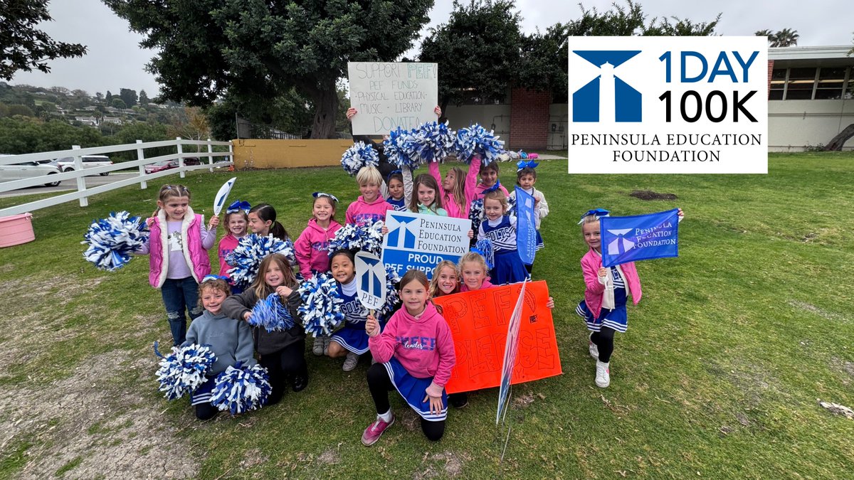 It’s here! 🚨 Help us raise $100K in 24 hours for PEF and support essential programs for <a href="/pvpschools/">PVPUSD</a> students K-12. Every donation counts! bit.ly/2TSpDHf 💙 #1Day100K #PEF #SupportOurSchools