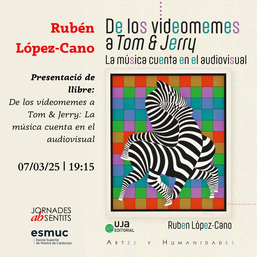 Este viernes 7 de marzo a las 19:15  es la primera presentación de 𝗗𝗲 𝗹𝗼𝘀 𝘃𝗶𝗱𝗲𝗼𝗺𝗲𝗺𝗲𝘀 𝗮 𝗧𝗼𝗺 &amp; 𝗝𝗲𝗿𝗿𝘆: 𝗹𝗮 𝗺ú𝘀𝗶𝗰𝗮 𝗰𝘂𝗲𝗻𝘁𝗮 𝗲𝗻 𝗲𝗹 𝗮𝘂𝗱𝗶𝗼𝘃𝗶𝘀𝘂𝗮𝗹 (acortar.link/ICdXIG). 

Se puede asistir telemáticamente en youtube.com/live/l_SvxPI2R…