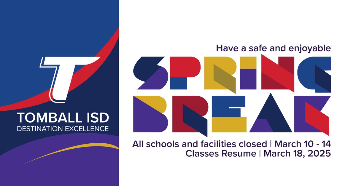 REMINDER! Spring Break is almost here!

In addition to Spring Break from March 10-14, students will also have March 17 off as a Student Holiday/Staff Workday.

We hope you have a safe and enjoyable break. #DestinationExcellence