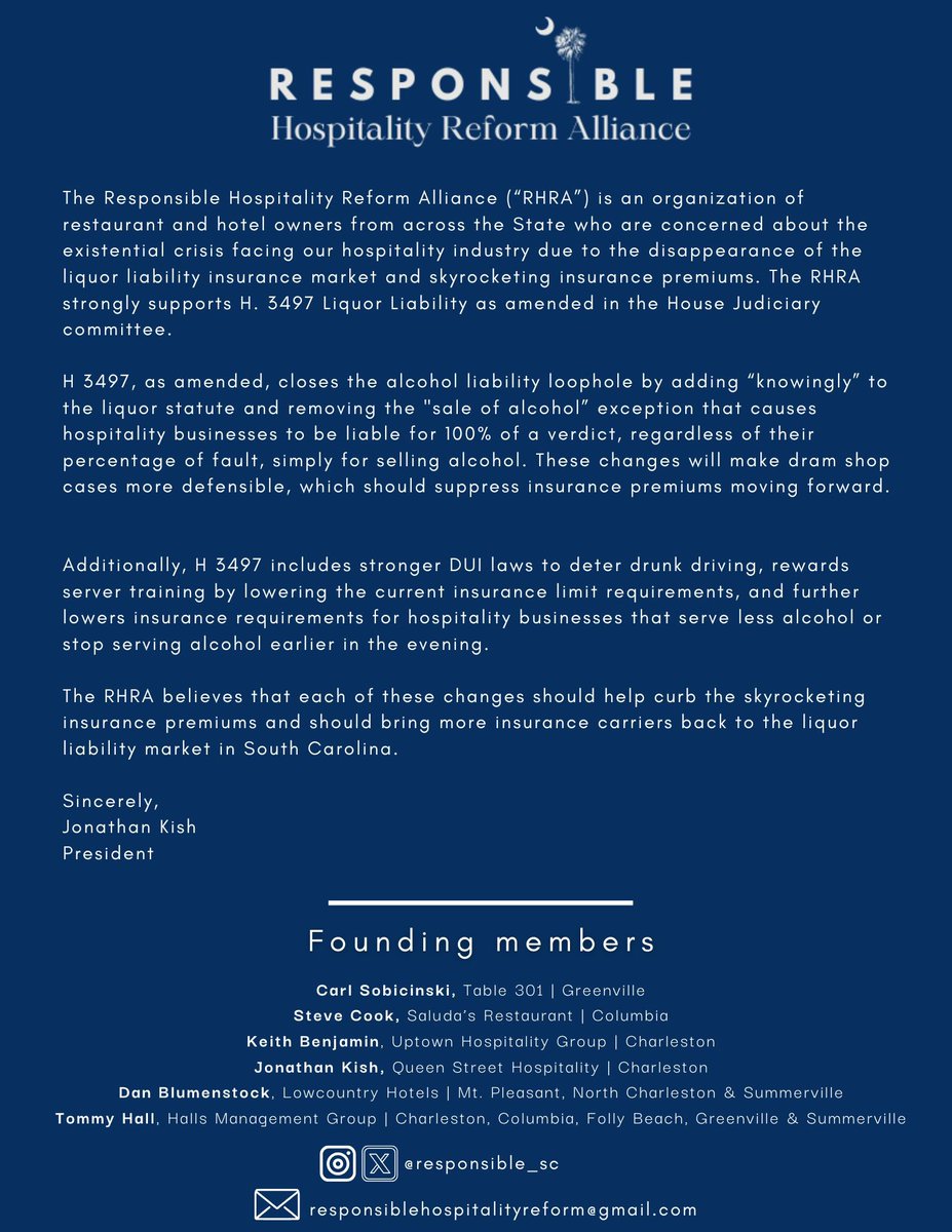 URGENT! Contact SC House members to support H3497 as amended.  See attached for talking points. Email list here: docs.google.com/spreadsheets/d…