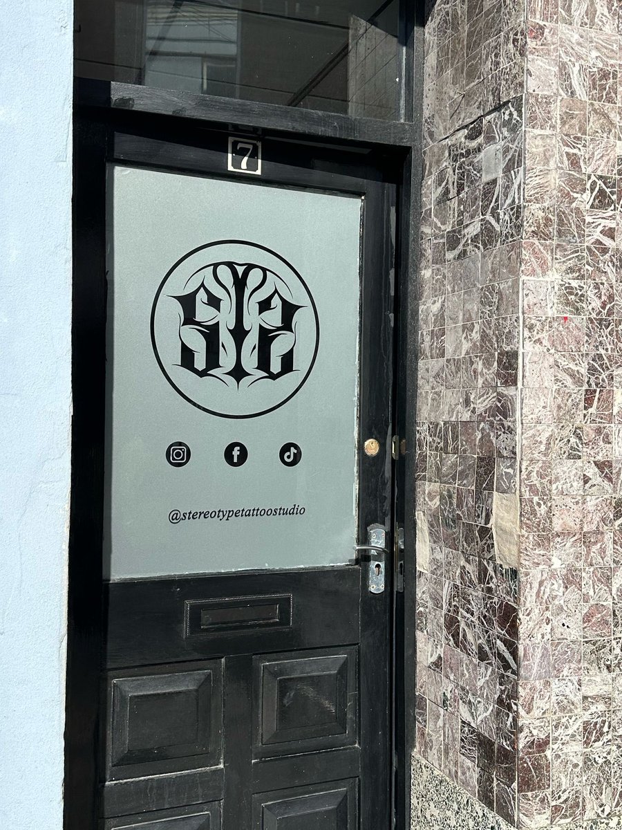 EliteSigns's tweet image. Let’s talk about #windowfrosting &amp;amp; for this project we’ve ink-corporated Stereotype #Tattoo studio’s branding into it, with a hint of colour as tats what they wanted. 

@BSGAUK