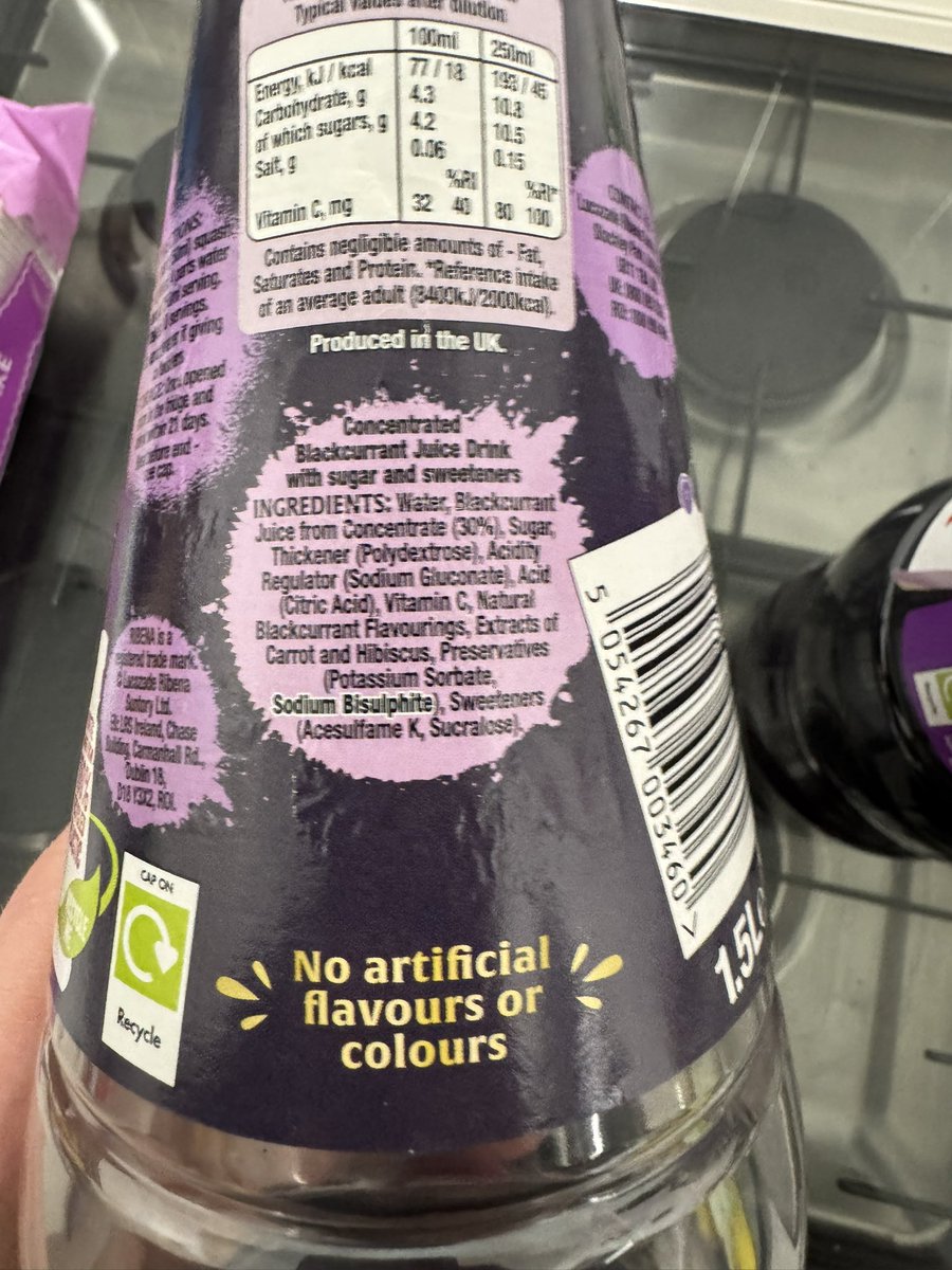 Vxpidity's tweet photo. @RibenaUK nice to see you have changed your recipe! Now contains less blackcurrant concentrate, and tastes completely different and well shit…

(Lighter purple is new bottle) https://t.co/O5guc46RjC