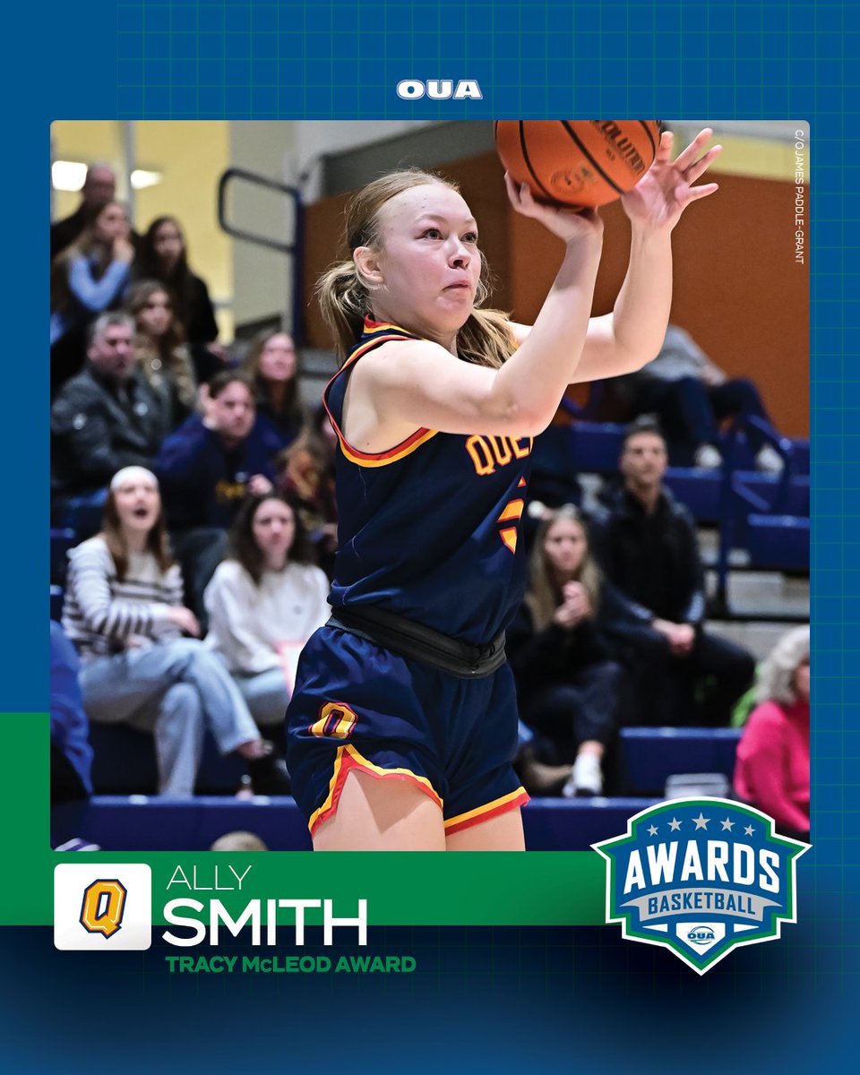 Ontario University Athletics (@ouasport) on Twitter photo Congratulations to Ally Smith from the <a href="/queensgaels/">Queen's Gaels</a>, who has been named the 2024-25 #OUA womenβs basketball Tracy McLeod Award winner.ππ Congratulations to Ally Smith from the <a href="/queensgaels/">Queen's Gaels</a>, who has been named the 2024-25 #OUA womenβs basketball Tracy McLeod Award winner.ππ