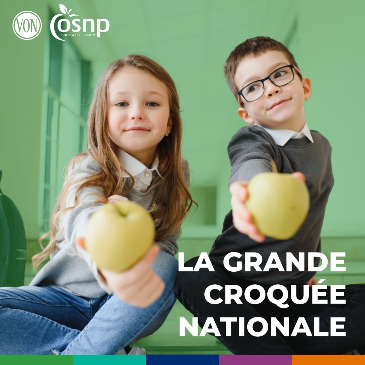 Today is Canada's National Great Big Crunch!

Grab an apple or your favourite crunchy fruit or vegetable and get ready to take a #greatbigcrunch at 1PM EST with fellow students, schools, and communities all across Canada to make a little for student nutrition programs 🍏