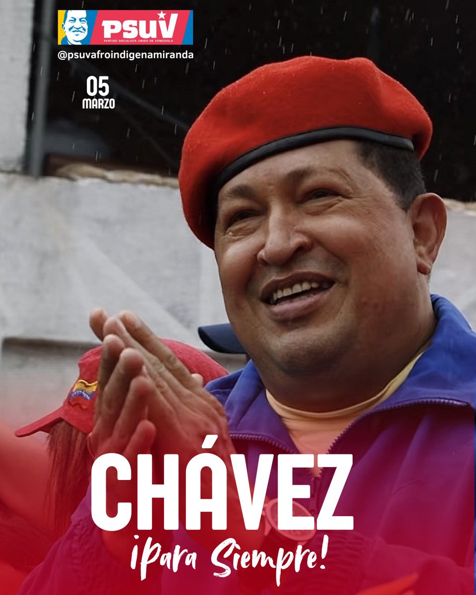 AfroPsuvMiranda's tweet photo. #ChávezParaSiempre

#ChávezVive en las miradas de los niños, las mujeres y los hombres, está en cada horizonte, en cada proyecto social, en el futuro.

El compromiso por su legado sigue intacto, la Patria y la soberanía, el trabajo por el bienestar social de nuestro Pueblo

#5Mar https://t.co/h2mWR5RKwJ