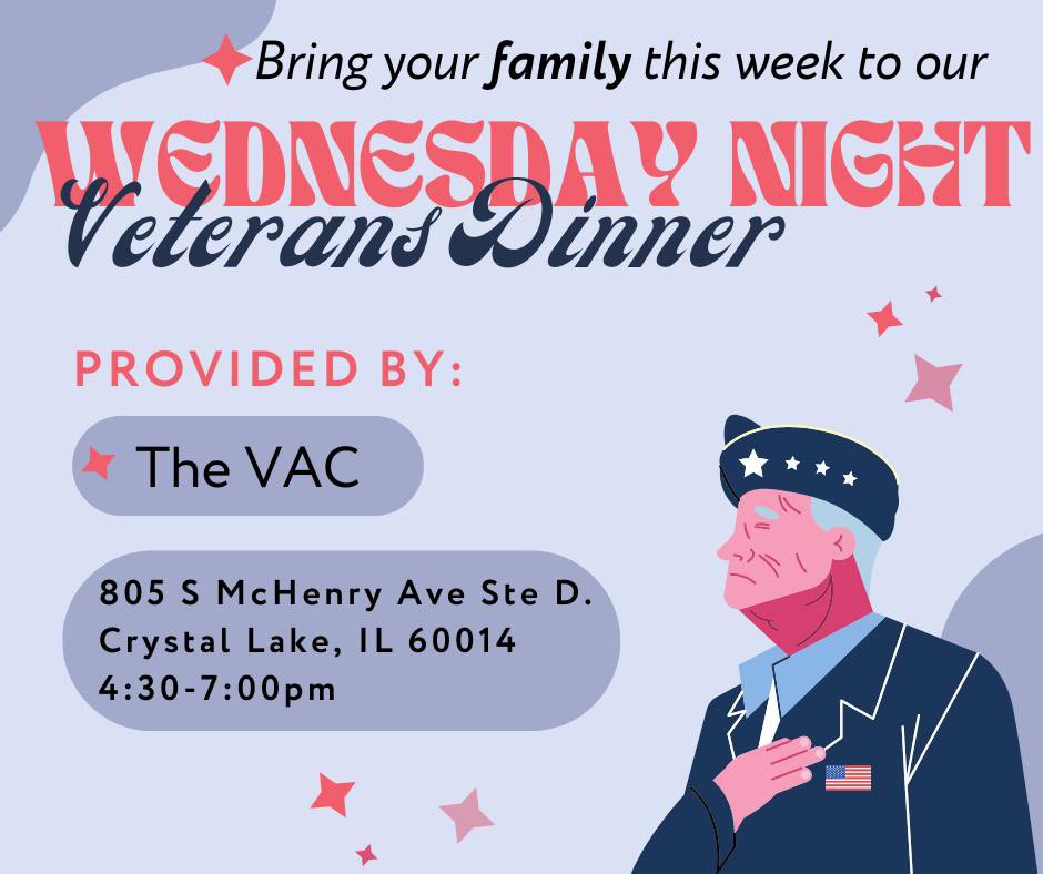 jessikadarkstar's tweet image. Going to dinner! #veteran #wednesdaydinner 

Time: 430pm-7pm

805 s McHenry Ave
Suite D
Crystal Lake, IL 60014