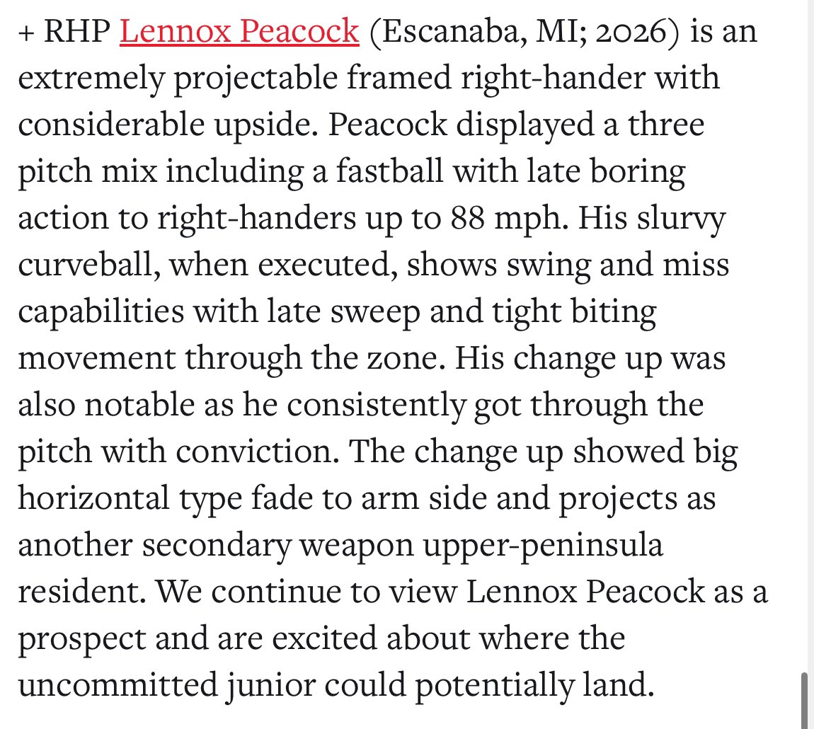 Thank you <a href="/PrepBaseballWI/">Prep Baseball Wisconsin</a> for the write up they put on an amazing event!