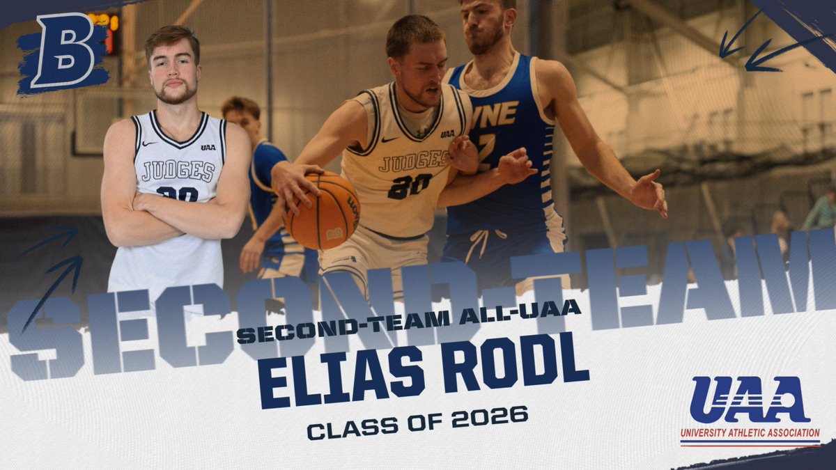 The 2024-25 All-UAA men's basketball team features two Judges on the first or second team for the first time since 2019-20! Toby Harris is a two-time All-Association first-teamer, while Elias Rodl is honored in his first season with the Judges. Full release to come!