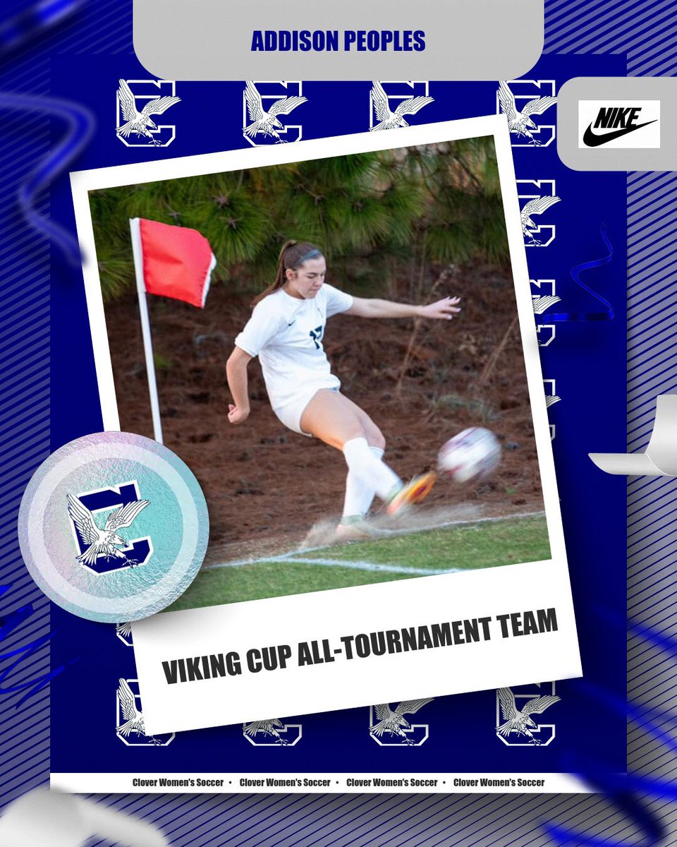 Clover Girls’ Soccer (@cloversoccerg) on Twitter photo 🌟Congratulations to senior midfielder Addison Peoples on being selected to the 2025 Viking Cup All-Tournament Team! 🌟 <a href="/BlueEagleAD/">BlueEagleAD</a> <a href="/CHS_BlueEagles/">Clover High School</a> 🌟Congratulations to senior midfielder Addison Peoples on being selected to the 2025 Viking Cup All-Tournament Team! 🌟 <a href="/BlueEagleAD/">BlueEagleAD</a> <a href="/CHS_BlueEagles/">Clover High School</a>