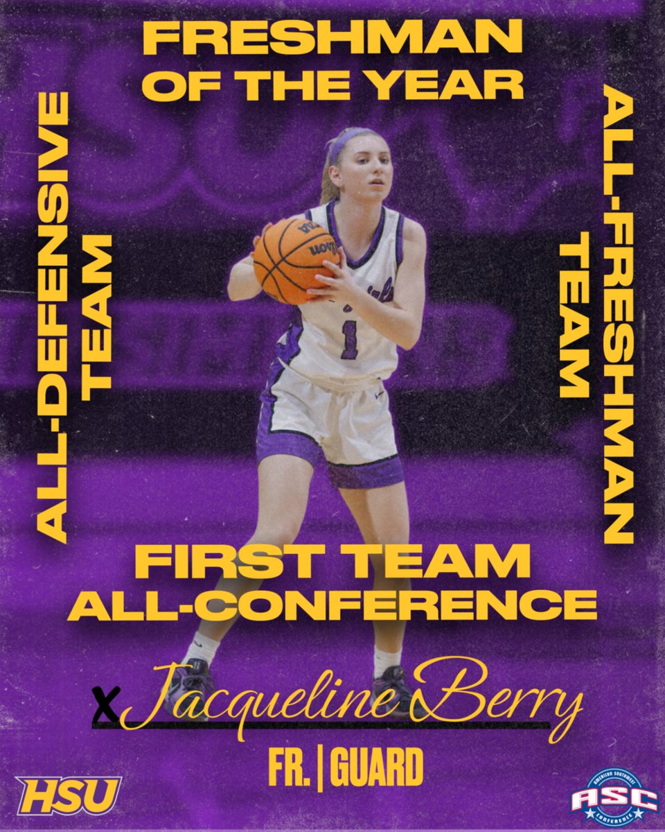 Congratulations to Jacqueline Berry for being named the ASC Freshman of the Year, First Team All-Conference, All-Freshman Team, and All-Defensive Team! #d3hoops
