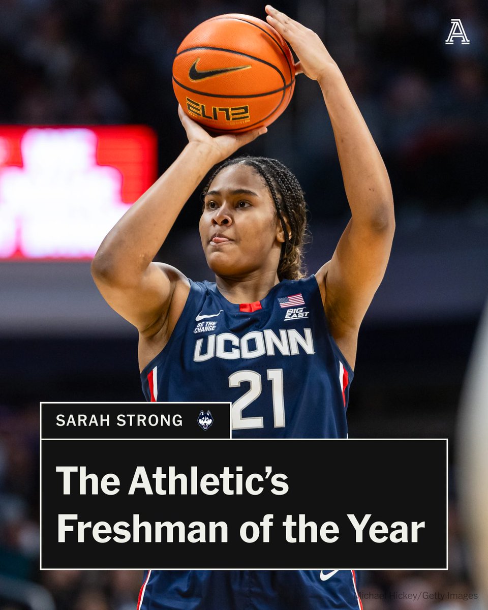 By a UNANIMOUS decision from our writers, <a href="/UConnWBB/">UConn Women’s Basketball</a>’s Sarah Strong is our 2024-25 women’s college basketball Freshman of the Year 🏆
