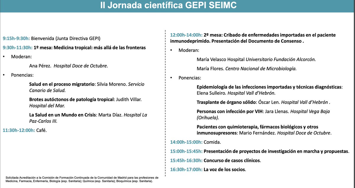 📢Atención, últimas plazas para las II Jornadas GEPI!!!
Y aprovecha para participar en el "concurso de casos clínicos": una inscripción para el congreso de SEIMC te espera 👇👇seimc.org/contenidos/gru…