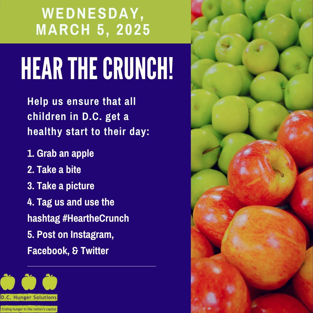 I have a lengthy Performance Oversight Hearing but I can still #HeartheCrunch today in honor of National School Breakfast Week! School breakfast is essential in the fight against childhood hunger. 

Learn more at dchunger.org