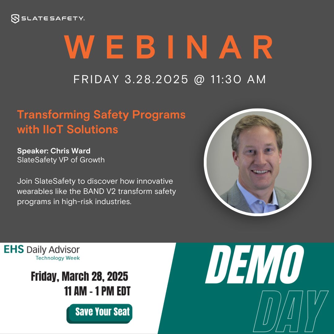 🚨 Level Up Your Safety Program 🚨

Join us on March 28 at 11:30 AM ET for a live demo with Chris Ward as part of EHS Daily Advisor's Technology Week. Discover how wearables like the BAND V2 are transforming safety in high-risk industries.

Register now: lnkd.in/eiWtsgMT