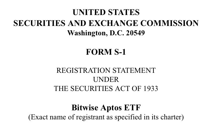 BREAKING: <a href="/BitwiseInvest/">Bitwise</a> FILES S-1 FOR $APT ETF